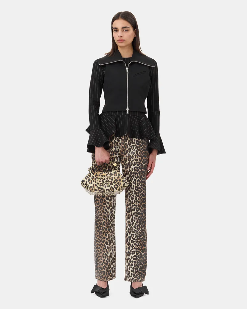 Ganni gemischt Leopard Foil Print Jeans Baumwolle - Größe Gemischt