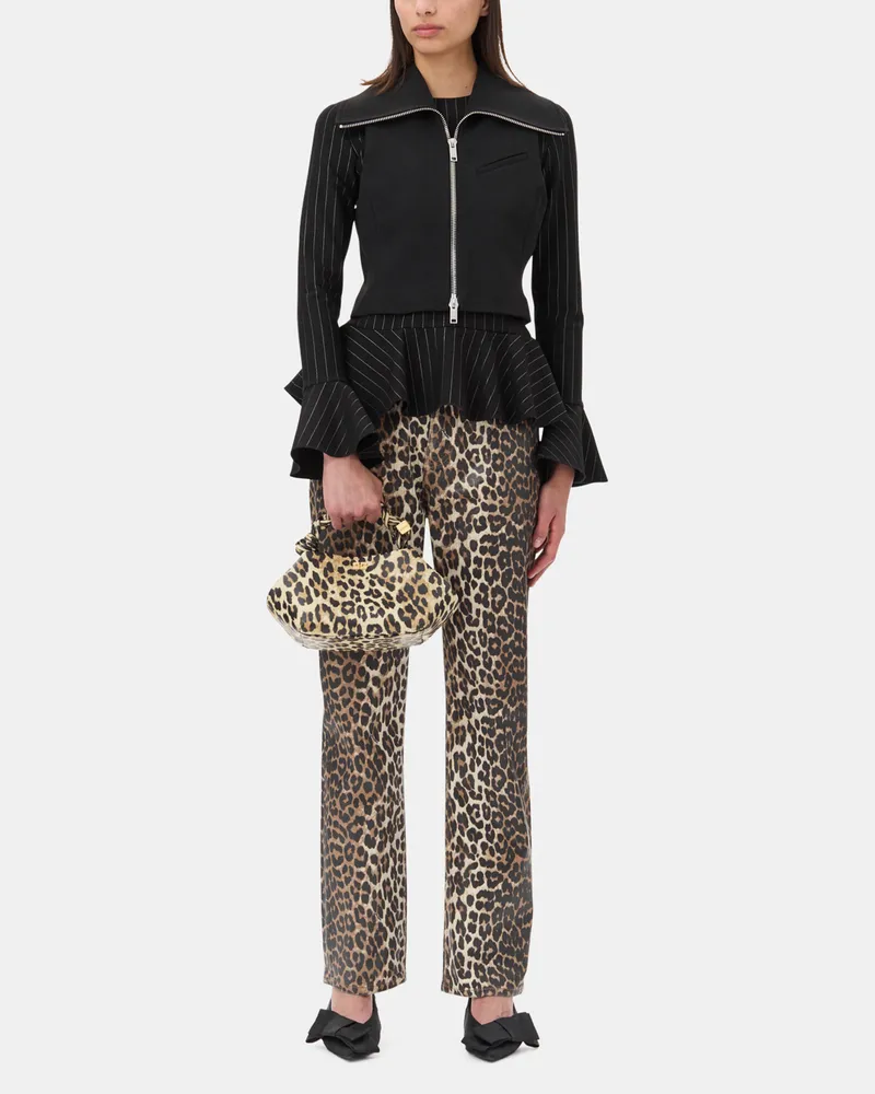 Ganni gemischt Leopard Foil Print Jeans Bio-Baumwolle - Größe Gemischt