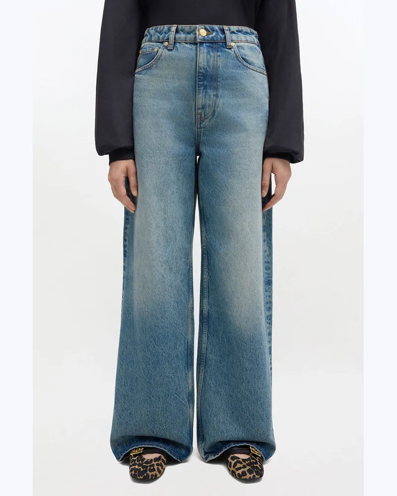 Ganni blau Getönte, starre Lari-Jeans Bio-Baumwolle - Größe Blau