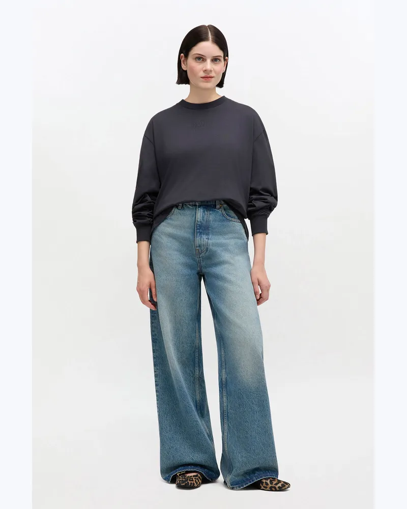 Ganni blau Getönte, starre Lari-Jeans Bio-Baumwolle - Größe Blau