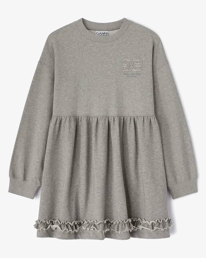 Ganni grau Kleid in aus Isoli Bio-Baumwolle - Größe Grau