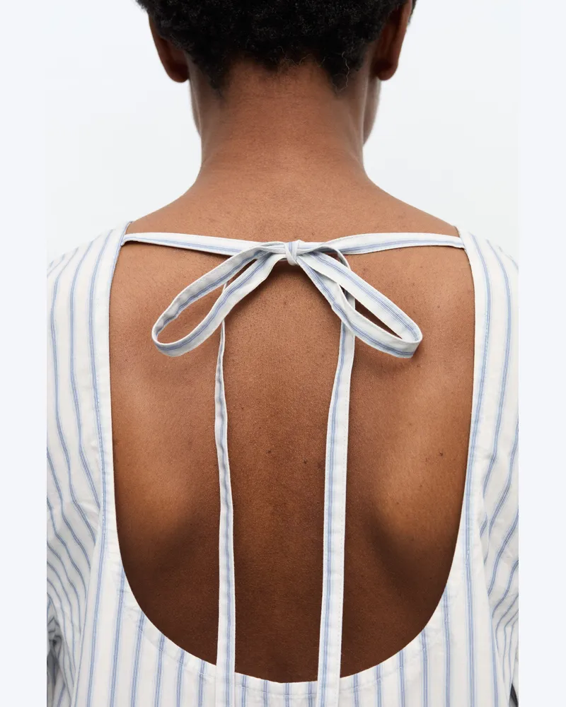 Ganni weiß Gestreiftes Bio-Baumwoll-Minikleid Bio-Baumwolle - Größe Weiß