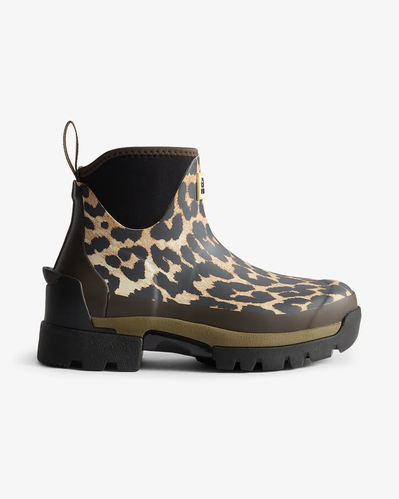 Ganni Balmoral Ankle Boots mit Leopardenmuster - Größe braun Braun