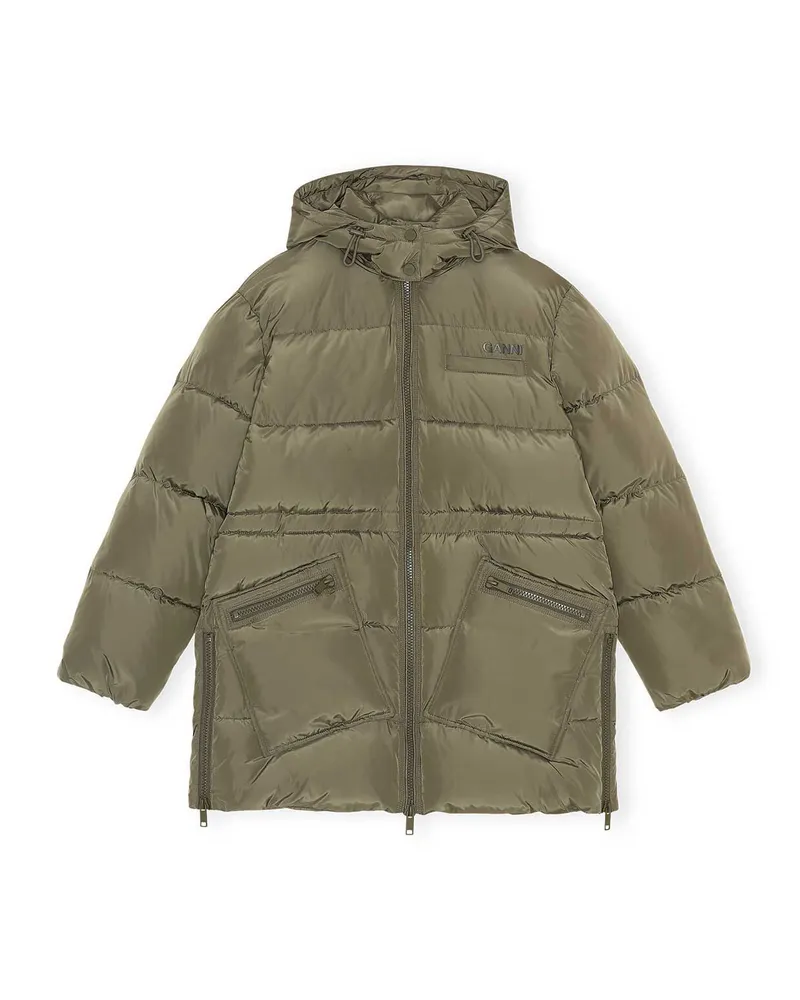 Ganni Oversize-Midi-Pufferjacke aus recyceltem Polyester - Größe grün Grün