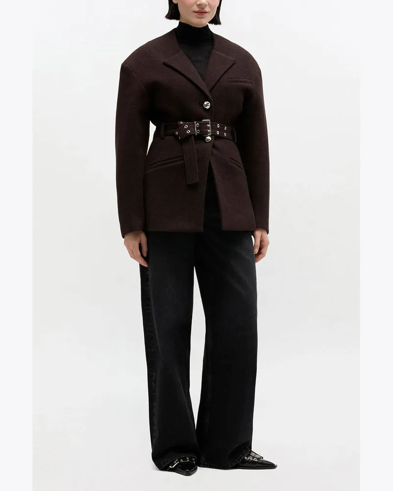 Ganni Braune Wolljacke braun Braun