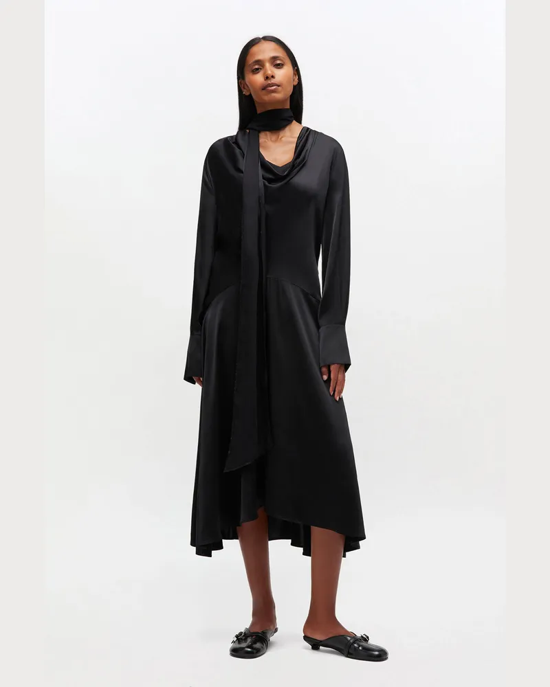 Ganni schwarz Schwarzes Schalkleid Elastan - Größe Schwarz