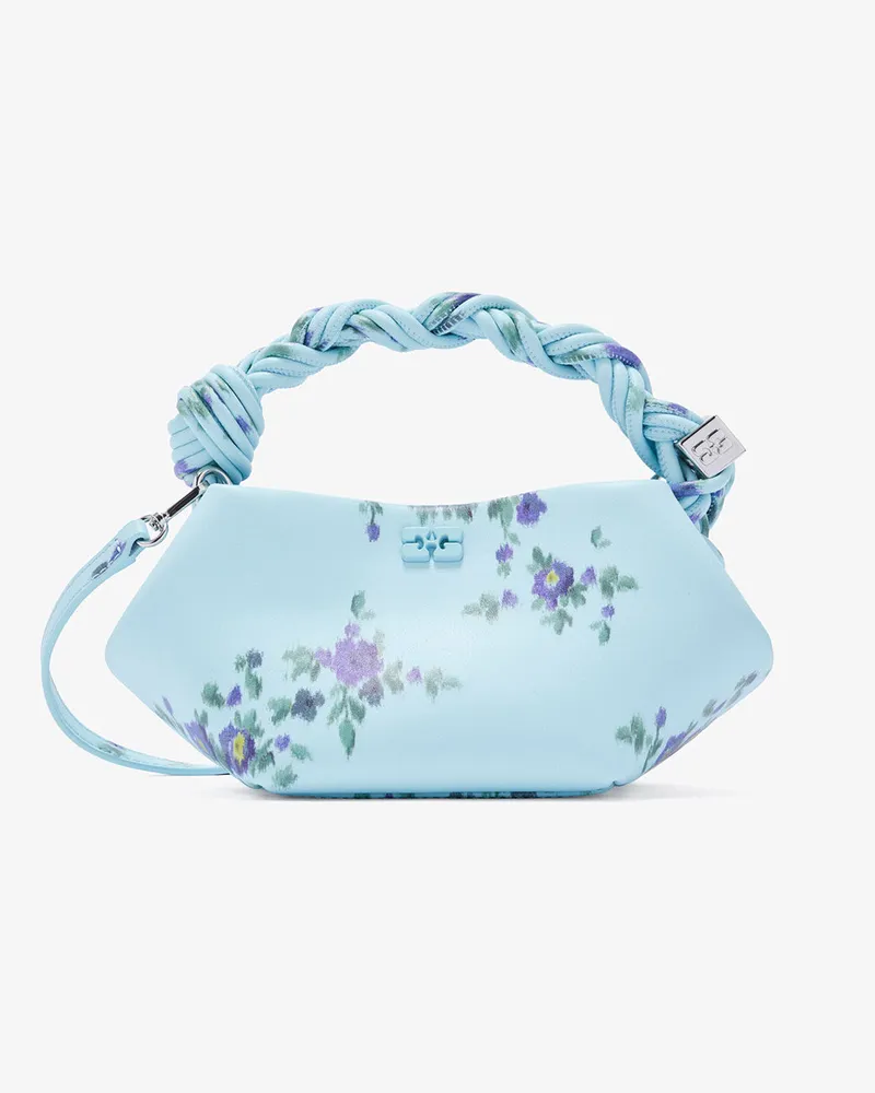 Ganni Bedruckte Mini-Bou-Tasche in Blau Iced Aqua Iced