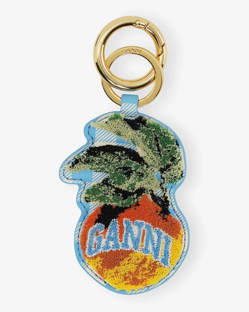 Ganni Apple-Schlüsselanhänger blau Blau