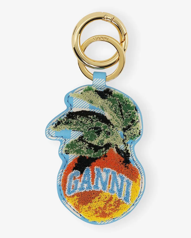 Ganni Apple-Schlüsselanhänger blau Blau