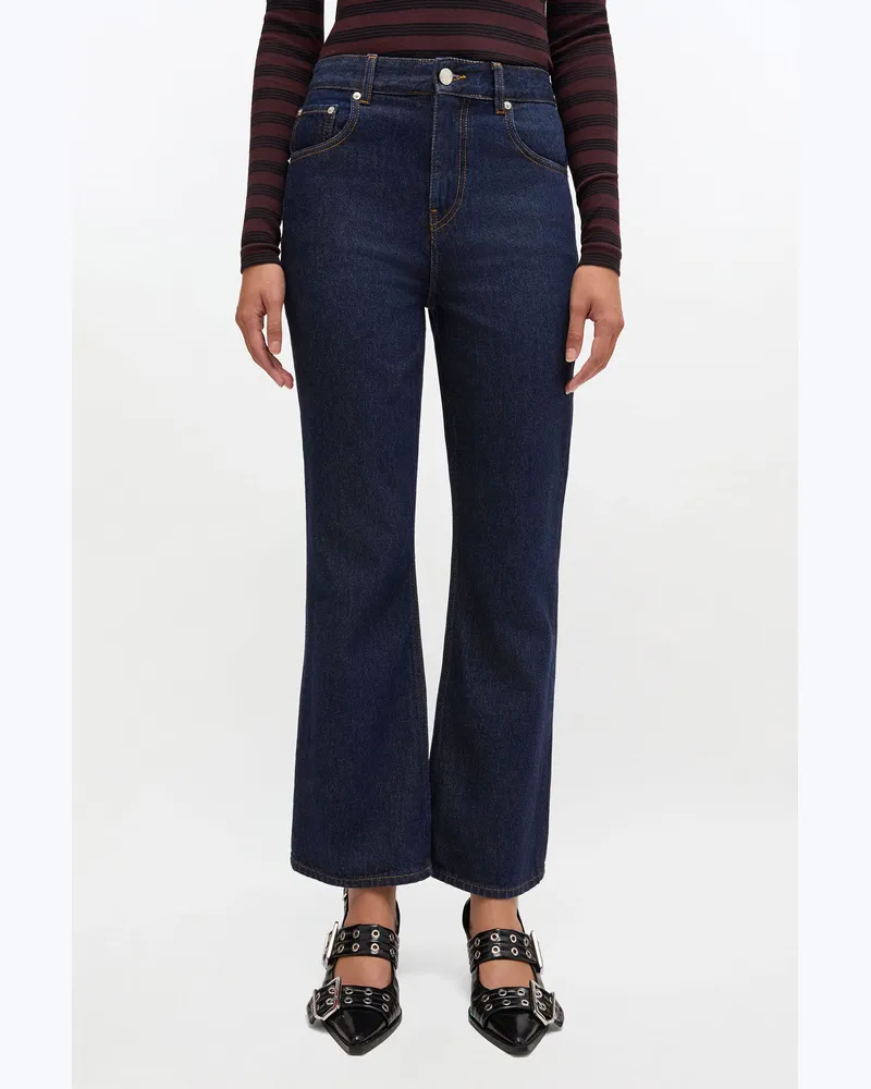 Ganni marineblau Dunkel gewaschene Betzy-Jeans Bio-Baumwolle - Größe Marineblau