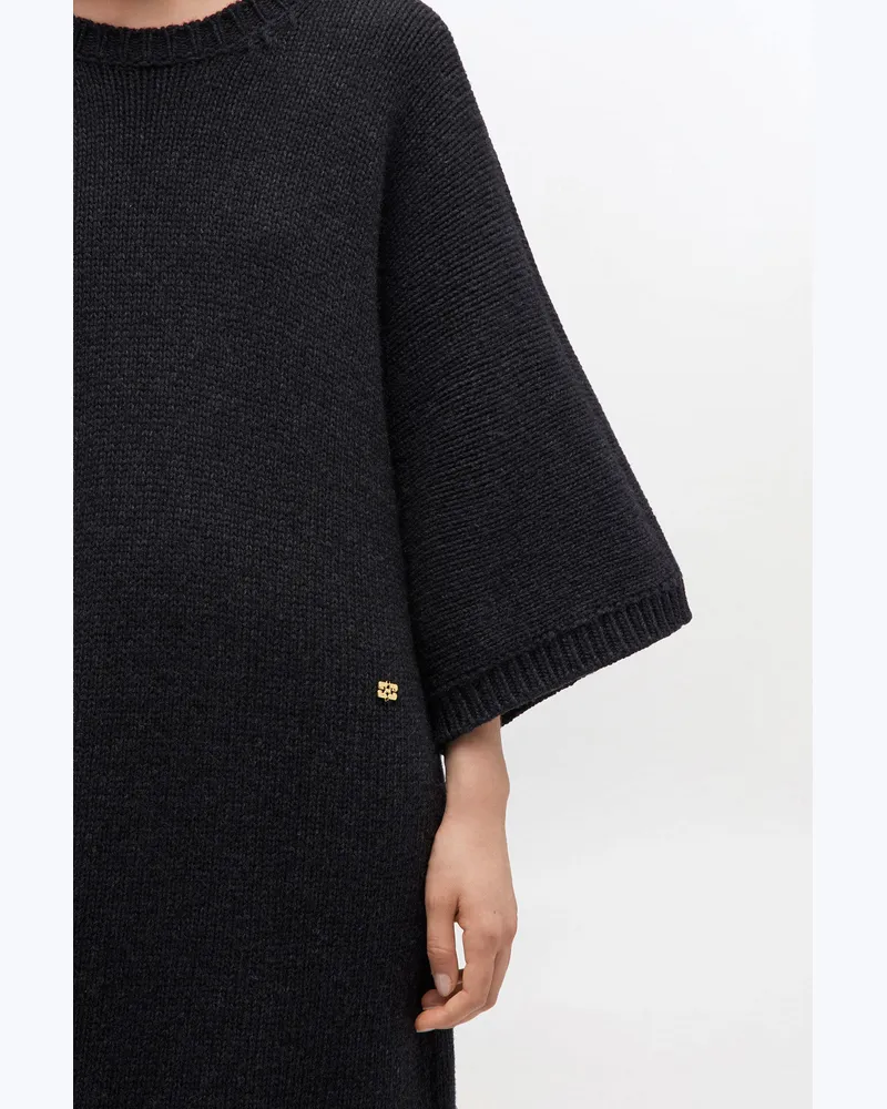 Ganni Kleid aus Wollmischung in Dunkelgrau gemischt Gemischt