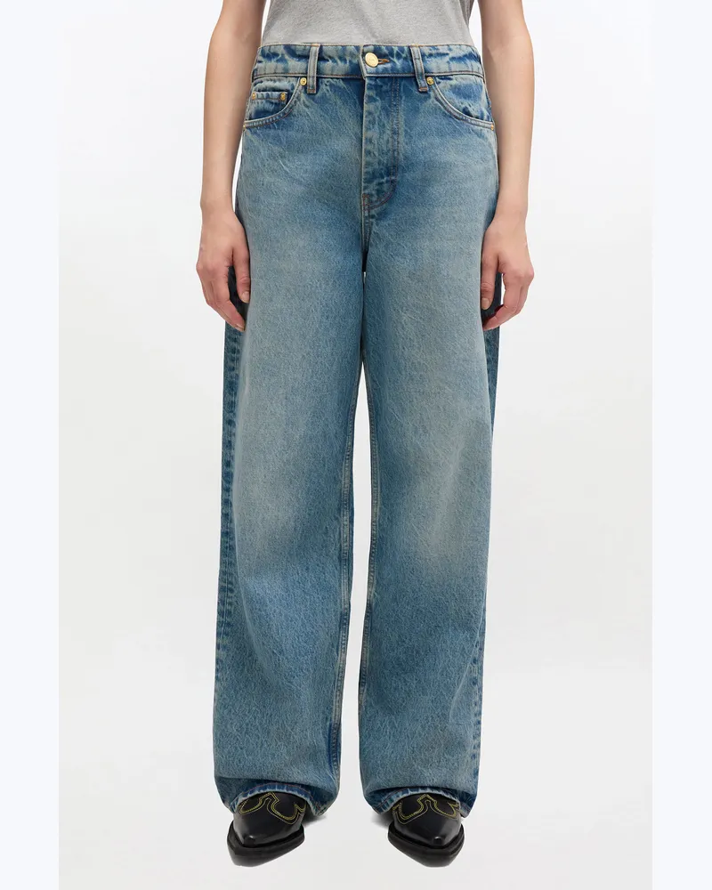 Ganni blau Getönte, starre Izey-Jeans Bio-Baumwolle - Größe Blau