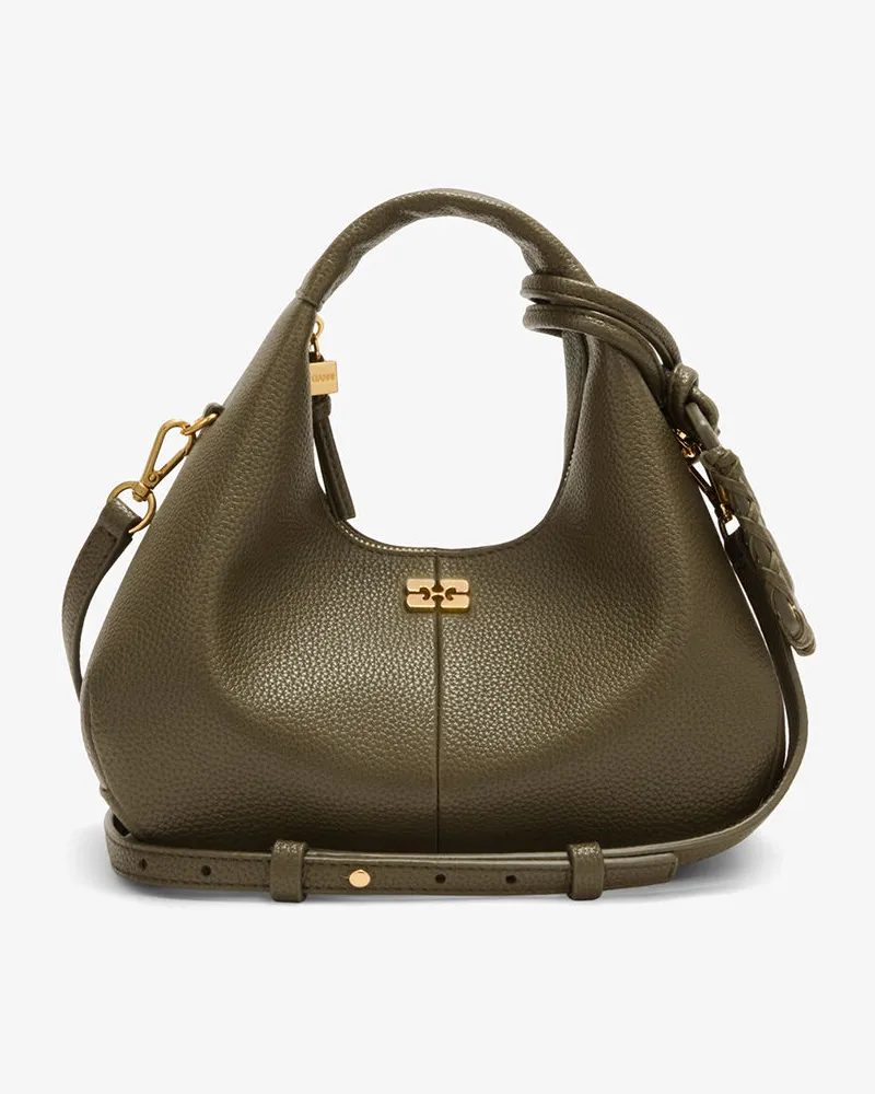 Ganni Mini-Hobo-Tasche in Grün Grün
