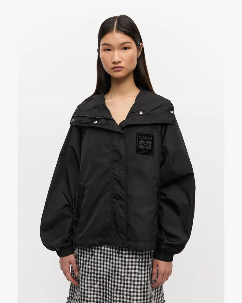 Ganni schwarz Schwarze Nylonjacke Nylon - Größe Schwarz