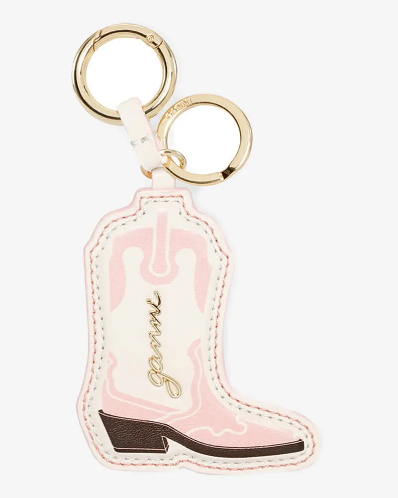Ganni Blauer Westernstiefel-Schlüsselanhänger Chalk rosa Chalk