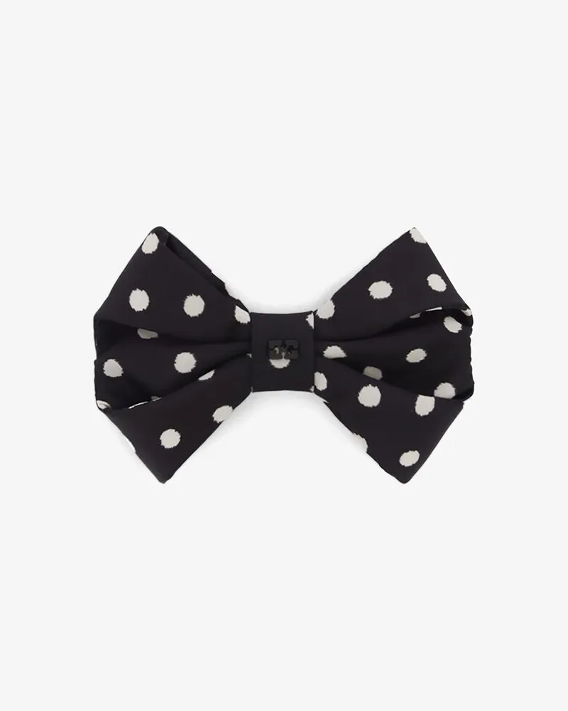 Ganni Polka-Haarspange mit Schleife schwarz Schwarz