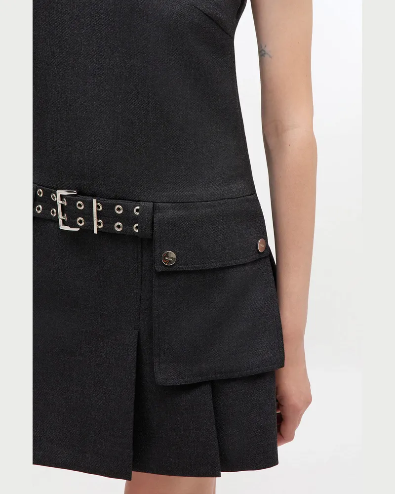 Ganni gemischt Graues Minikleid aus Wolle - Größe Gemischt