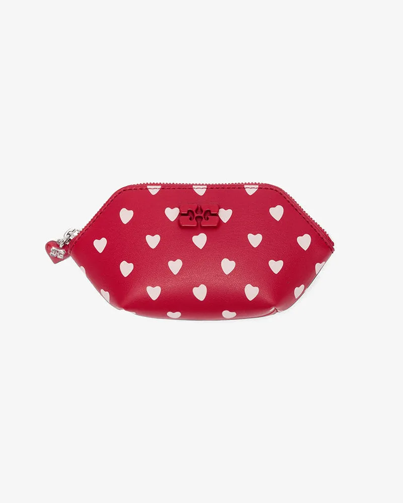 Ganni Bou-Münzbörse mit Punkten rot Rot