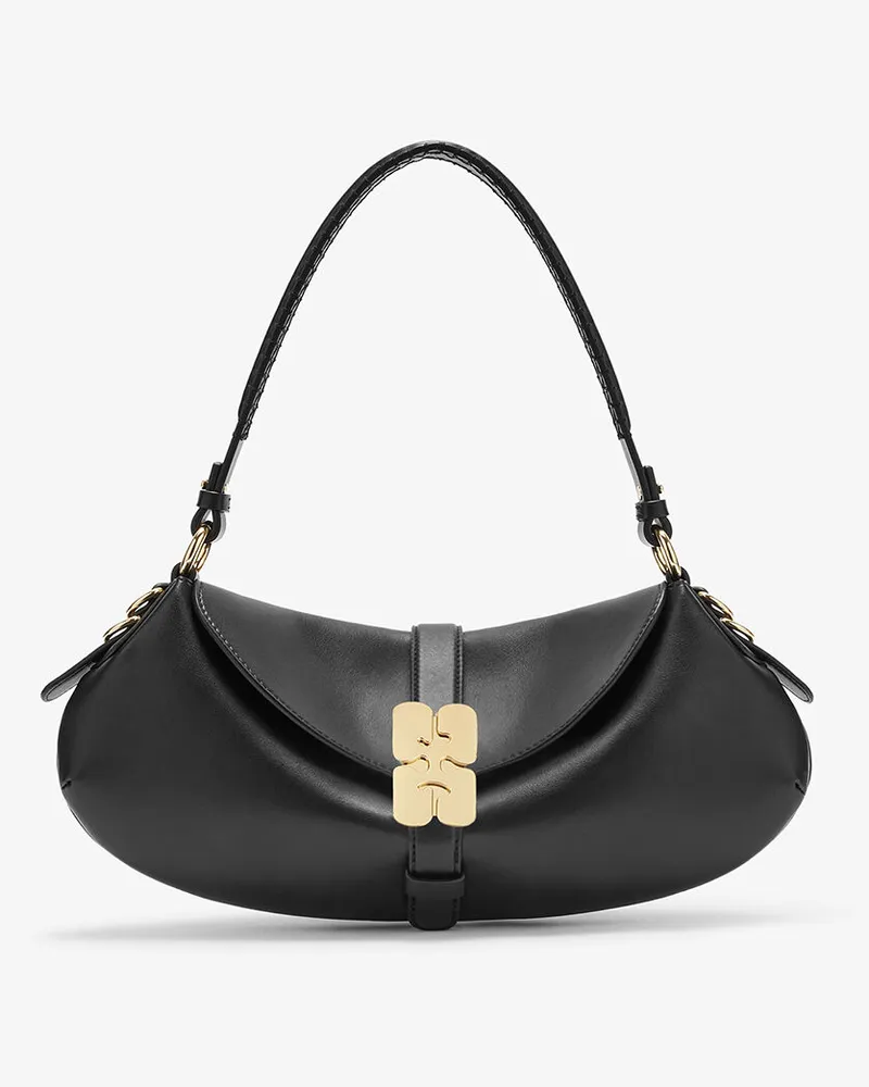 Ganni Schwarze B-Kat-Tasche schwarz Schwarz