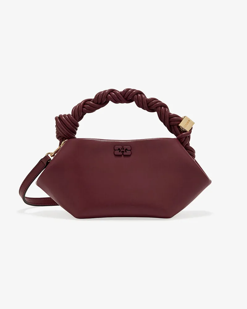 Ganni Bordeauxfarbene Mini Bou Tasch burgunderrot rot Burgunderrot