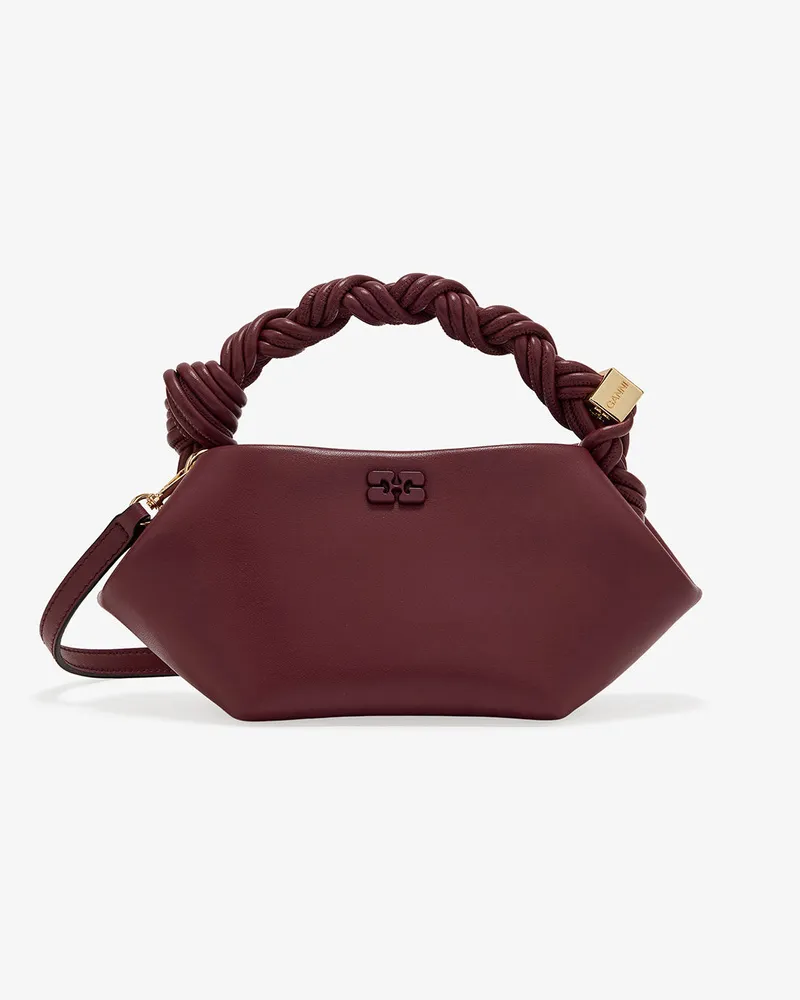 Ganni Bordeauxfarbene Mini Bou Tasch burgunderrot rot Burgunderrot