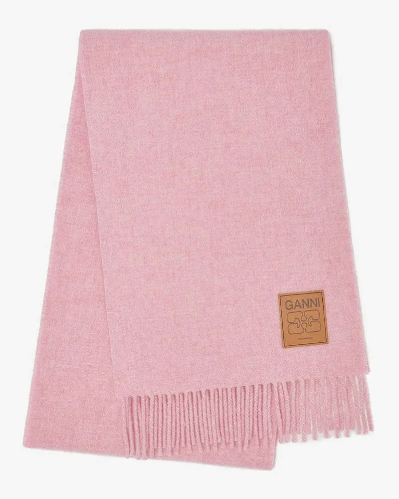 Ganni Rosa Wollschal Rosa