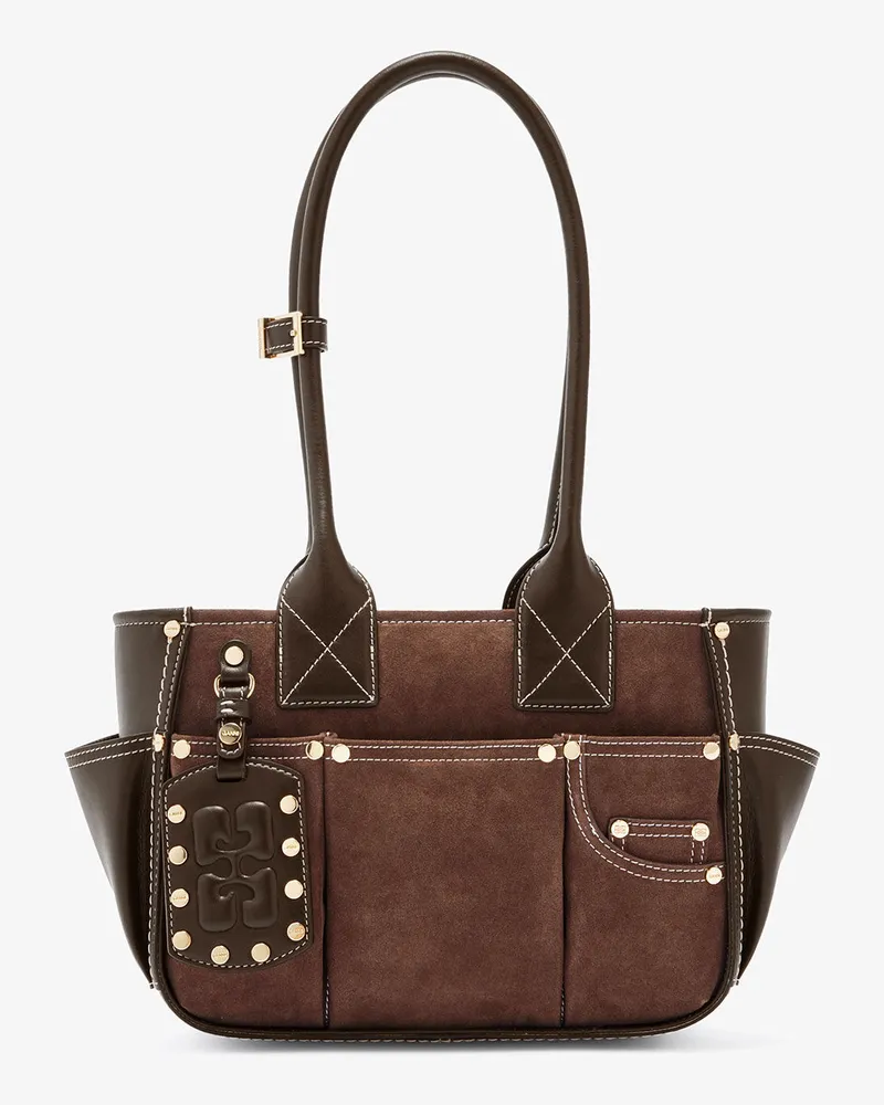 Ganni Posy Bag Small in braun Suede Braun
