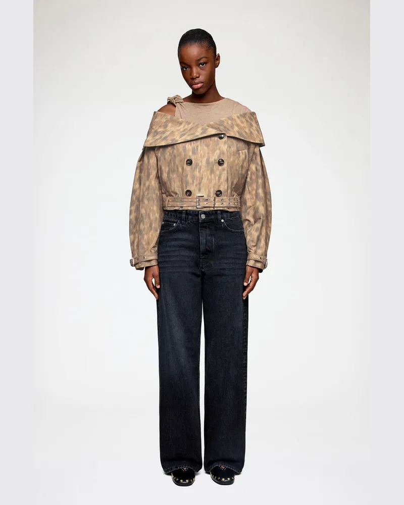 Ganni Burro Jacke aus bedruckter Baumwolle Bio-Baumwolle - Größe Burro