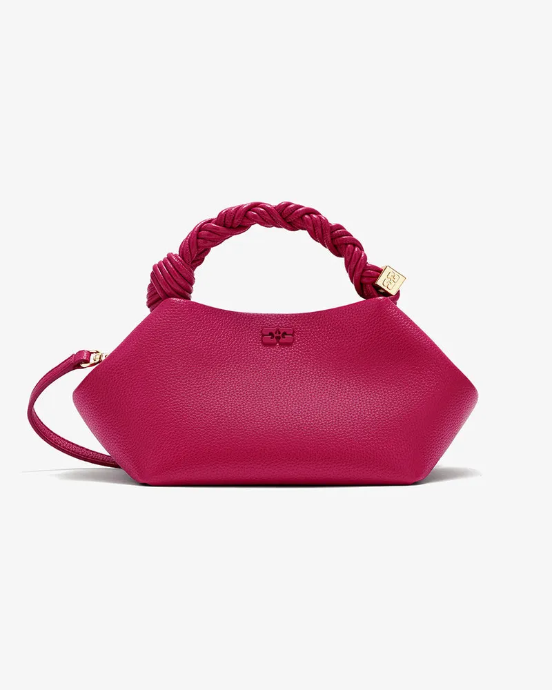Ganni Kleine Bou-Tasche in genarbtem Rot Persian Persian