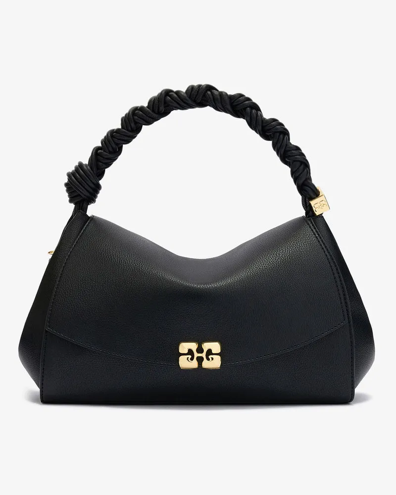 Ganni Very-Bou-Tasche in Glänzende Schwarz Schwarz