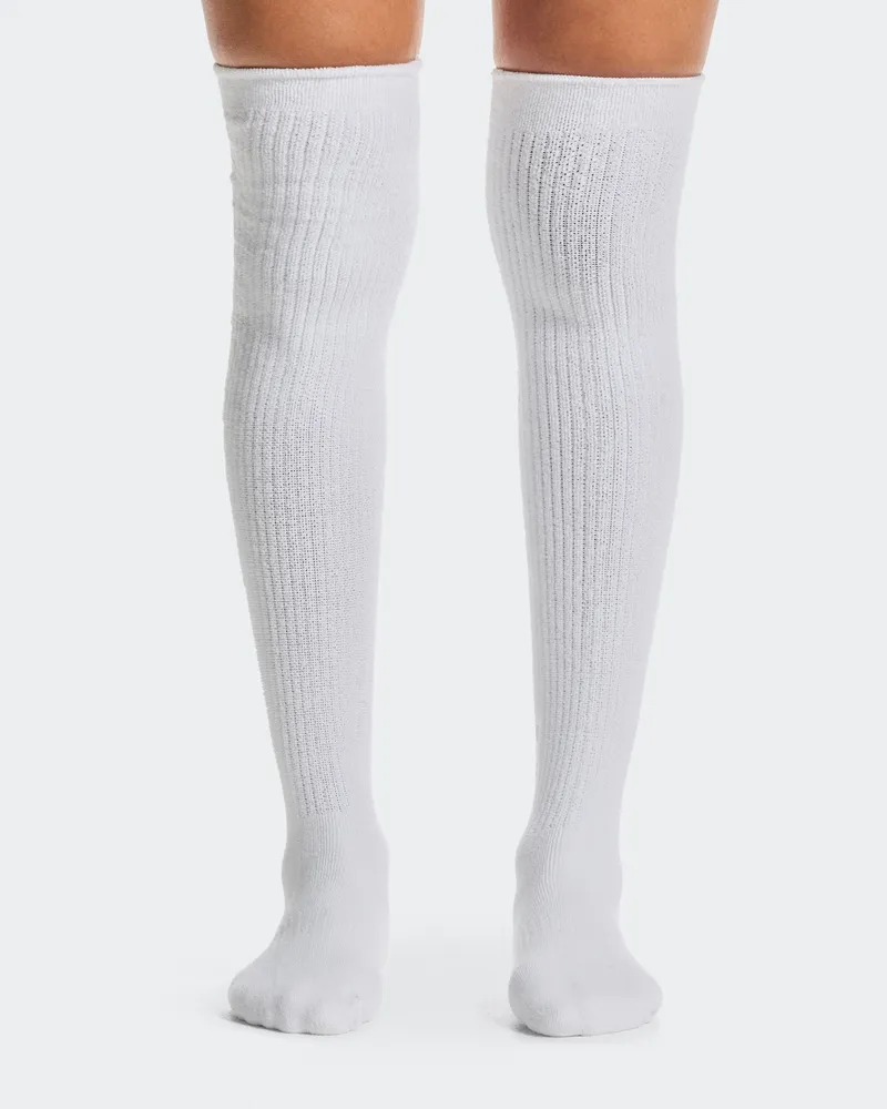 ON Terry Sock Knee High White