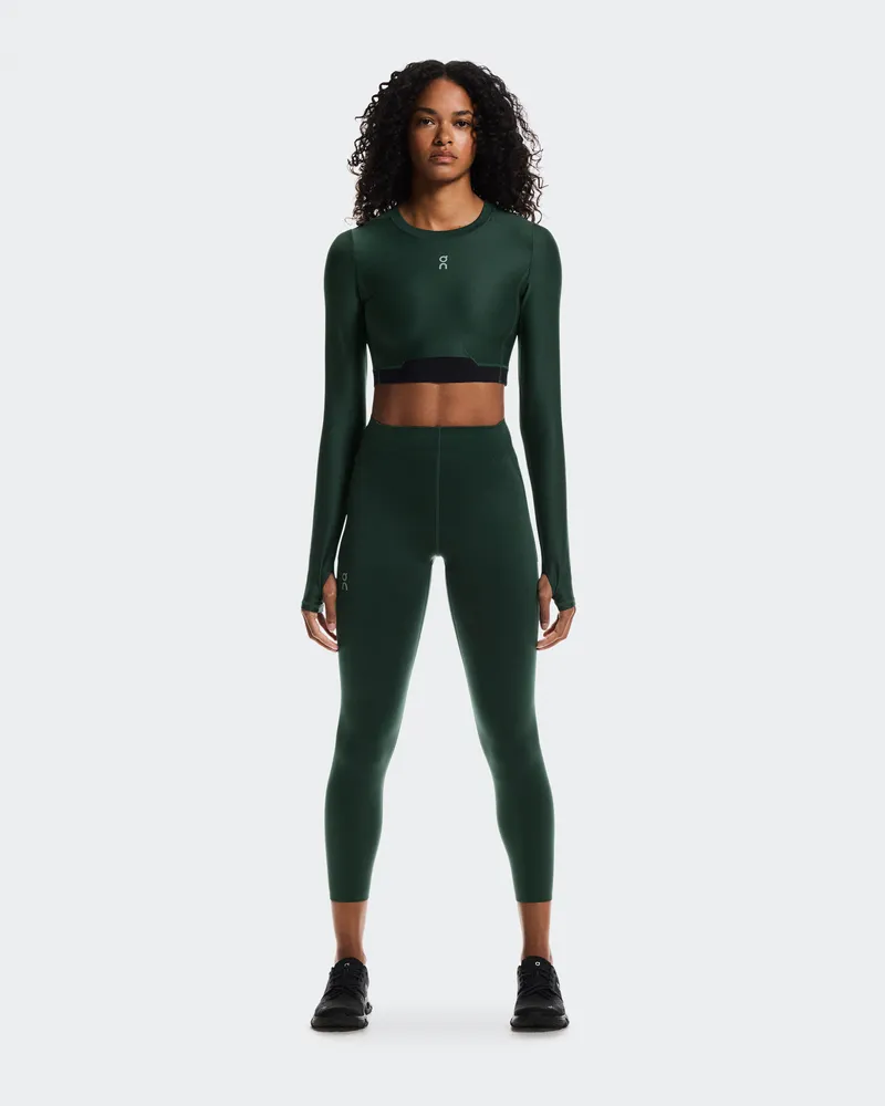 ON Train Lg Sleeve Crop Green