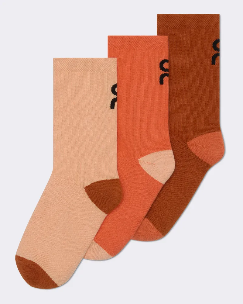 ON Logo Sock High 3P Kids Orange