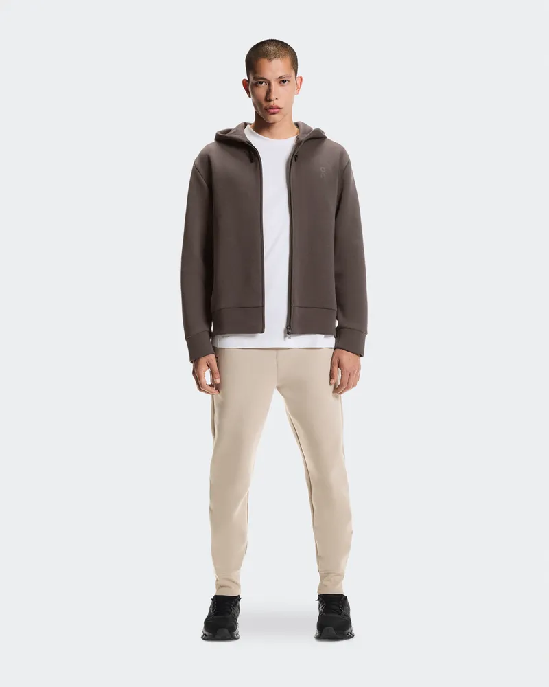 ON Focus Tech Zip Hoodie Pebble
