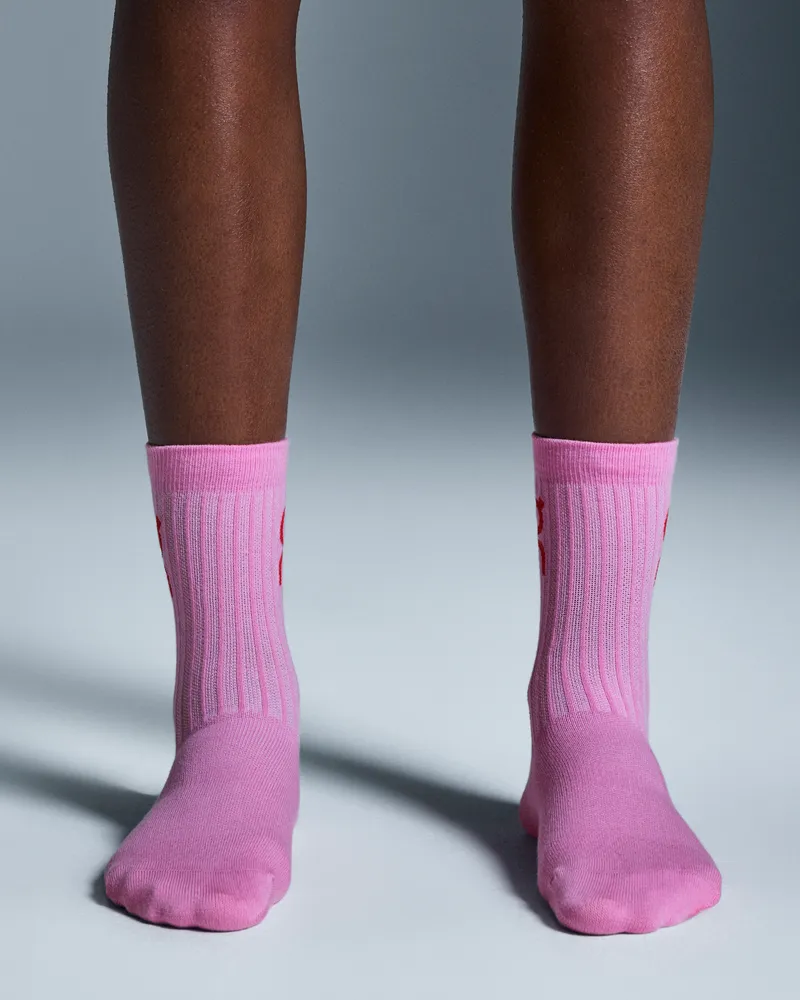 ON Logo Sock High 3P Pink