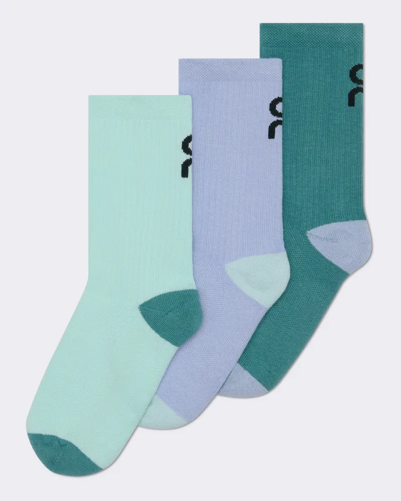 ON Logo Sock High 3P Kids Blue