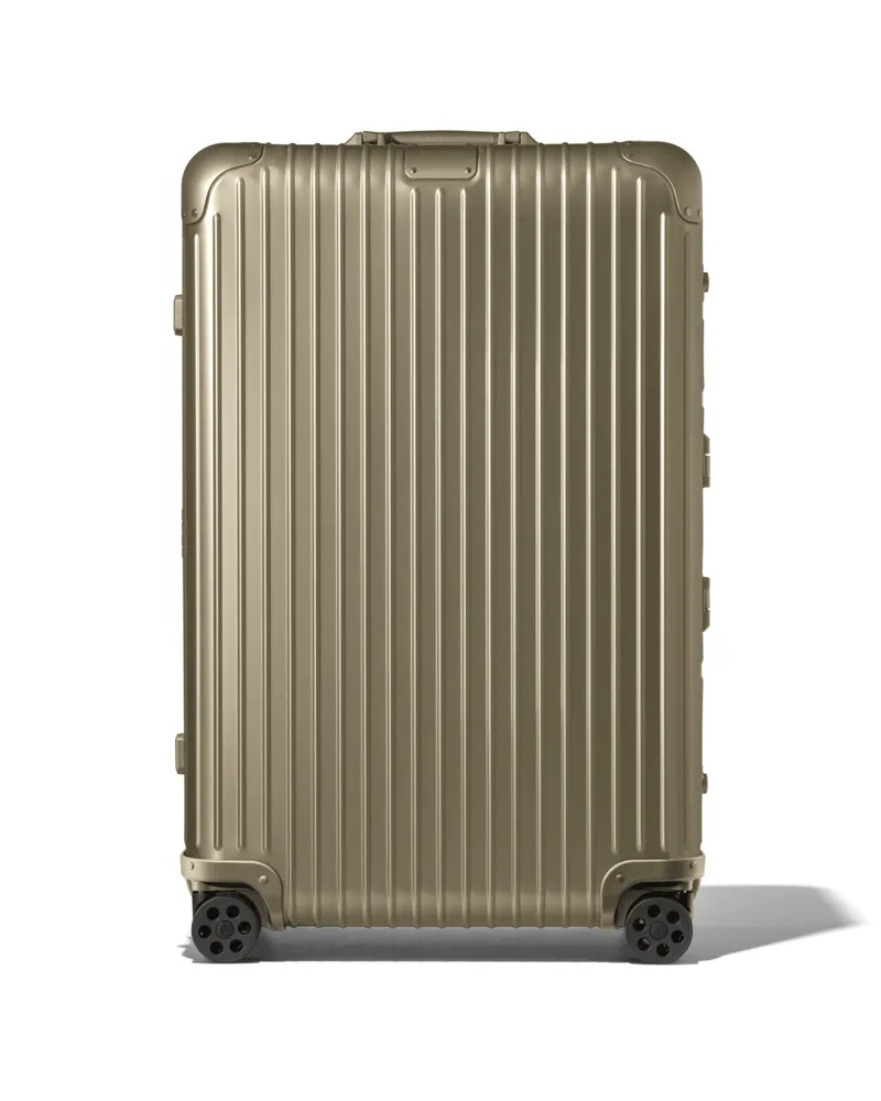 Rimowa Original Trunk Plus Großer Koffer in Titan - Aluminium Titan