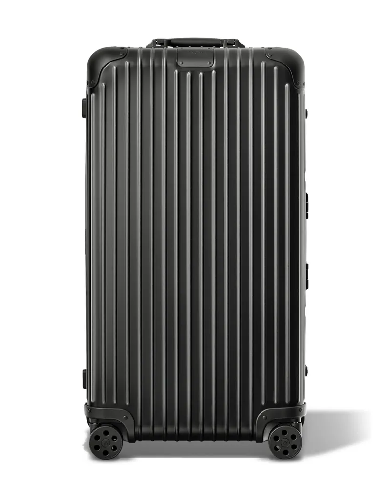 Rimowa Original Trunk XL Großer Koffer in Schwarz - Aluminium Schwarz