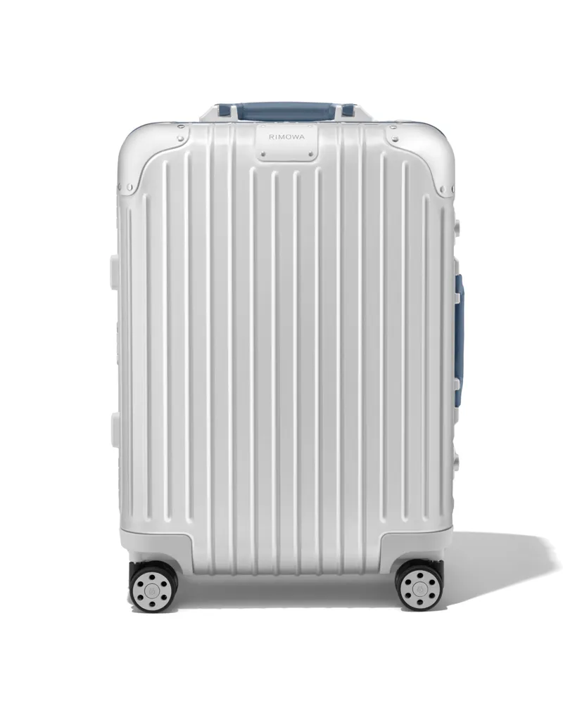 Rimowa Original Cabin Twist Koffer in Silber & Powder Blue - Aluminium Silber