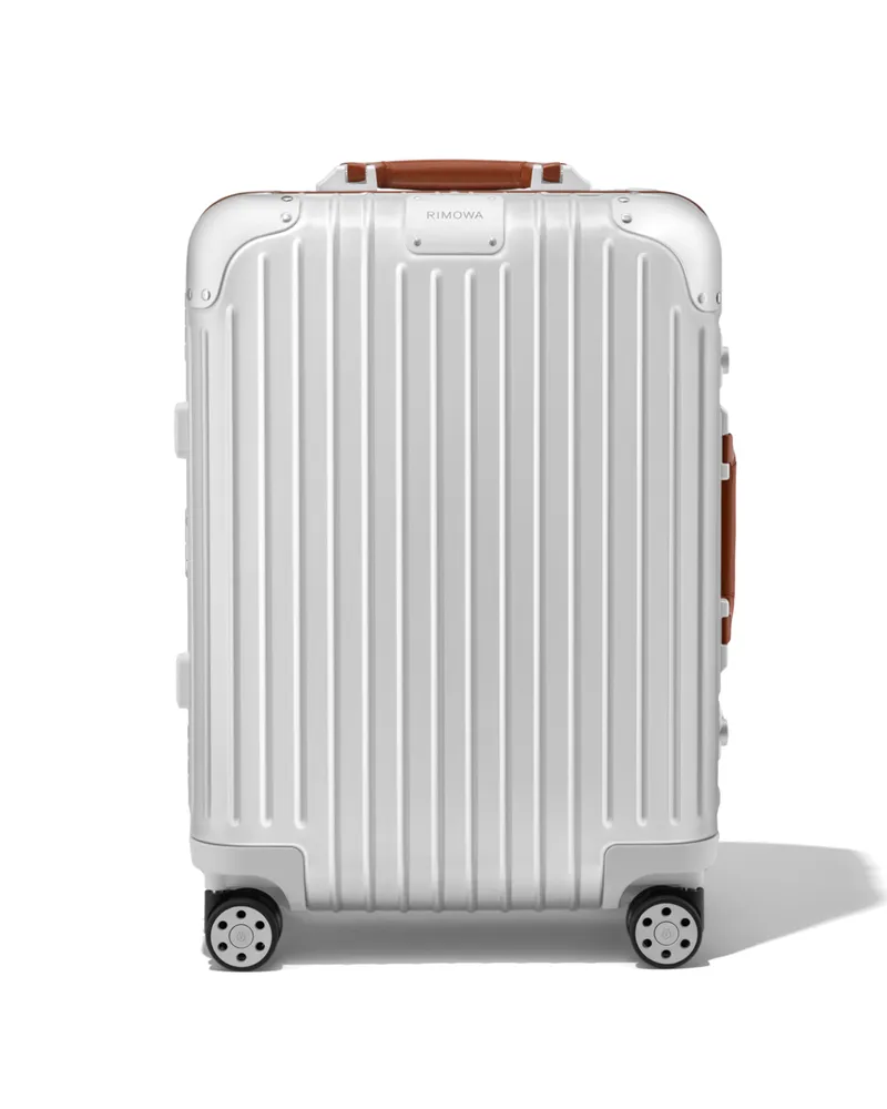 Rimowa Original Cabin Twist Koffer in Silber und Braun - Aluminium Silber