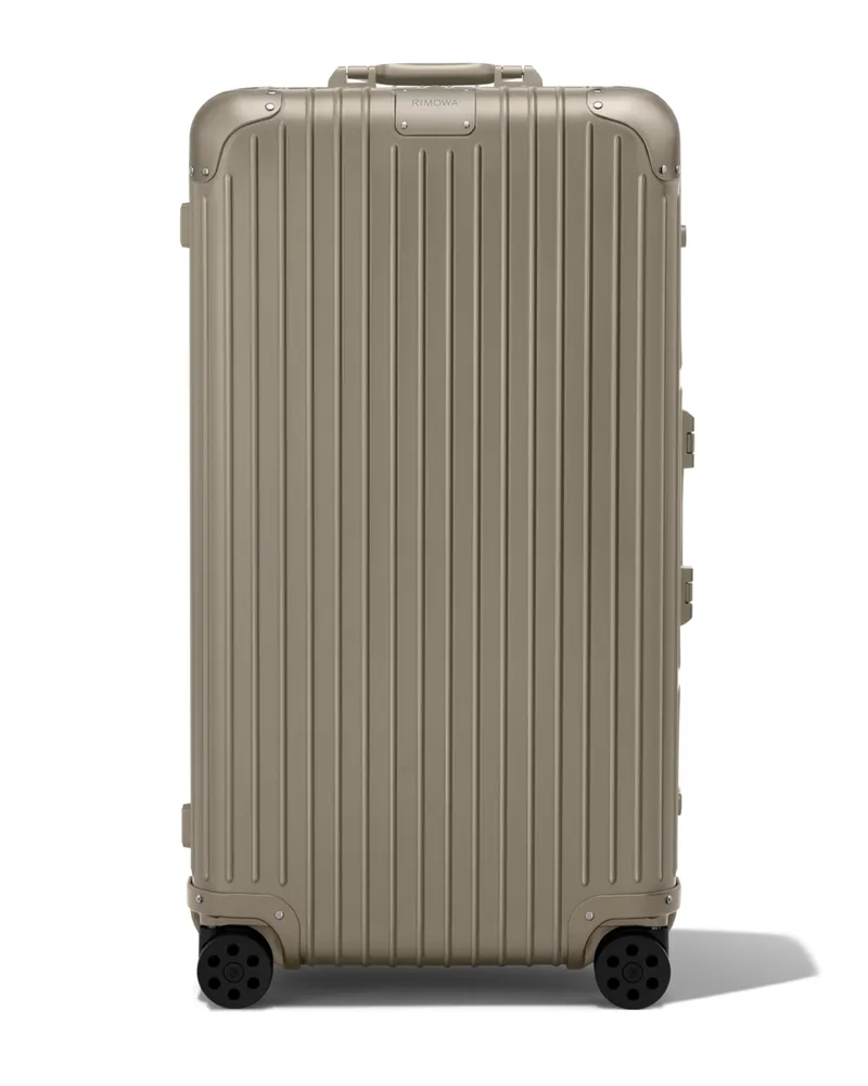 Rimowa Original Trunk Plus Großer Koffer in Titan - Aluminium Titan