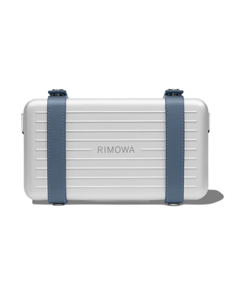 Rimowa Personal - Aluminium Umhängetasche in Powder Blue Powder
