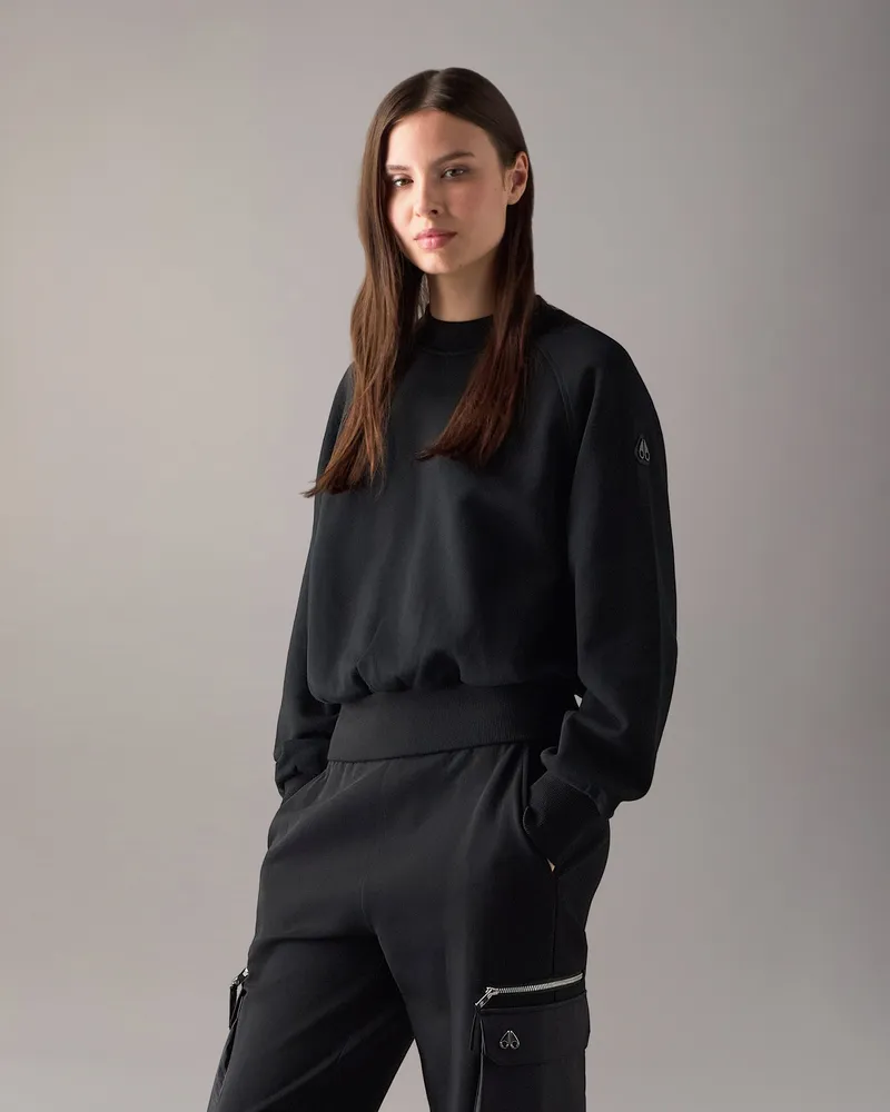 Moose Knuckles Yyz Sweatshirt Mit Rundhalsausschnitt Für Damen Schwarz