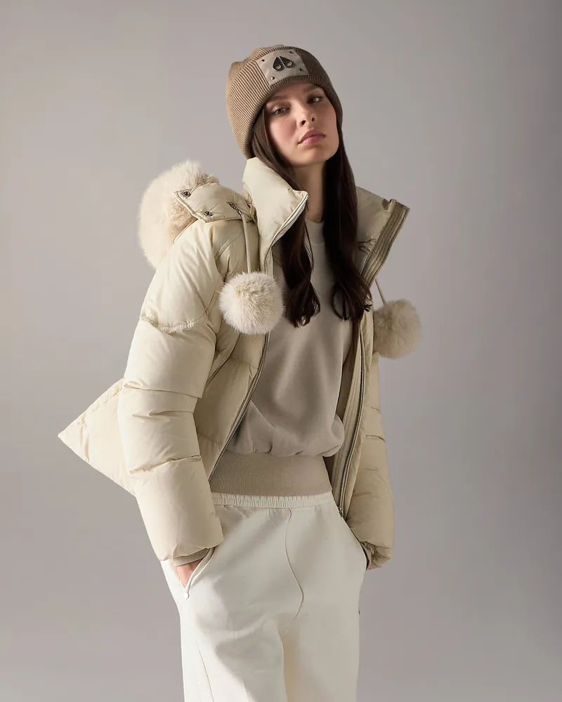 Moose Knuckles Everest Daunen-pufferjacke Mit Kapuze - Farbe: Alabaster - Für Damen Alabaster