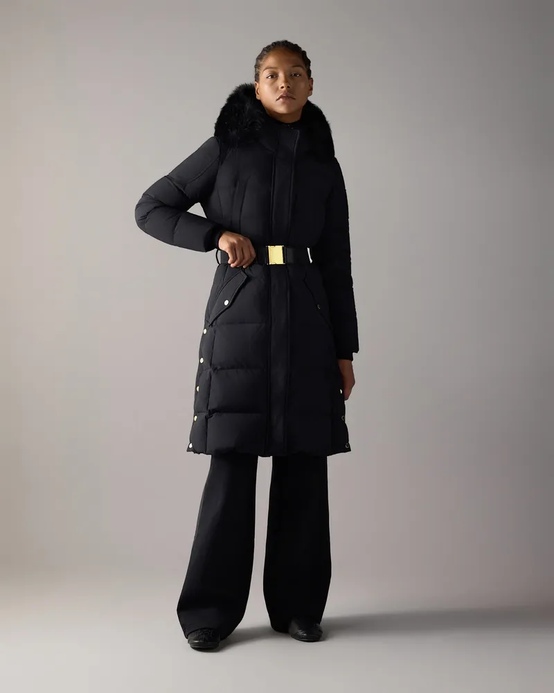 Moose Knuckles Gilded Langer Daunenparka Für Damen Schwarz