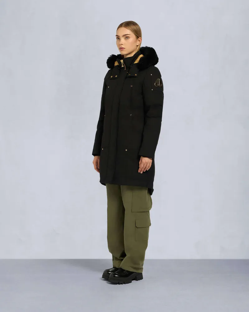 Moose Knuckles GOLD SERIES GRAND METIS PARKA MIT PELZ-Schwarz / Schwarzes Shearling Schwarz