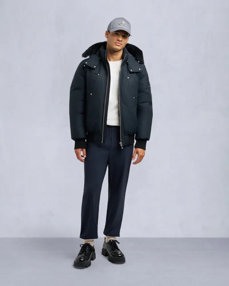 Moose Knuckles Original Ballistic Bomberjacke Mit Shearling - Besatz Marineblau