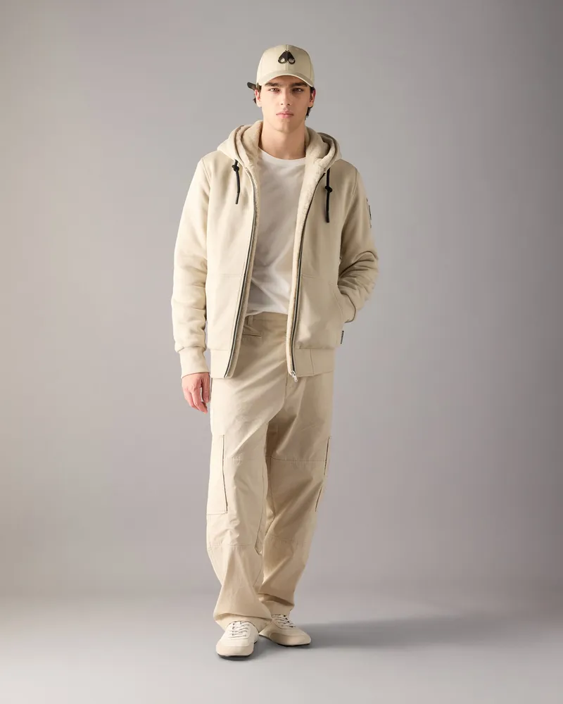Moose Knuckles Klassischer Bunny Hoodie Alabaster