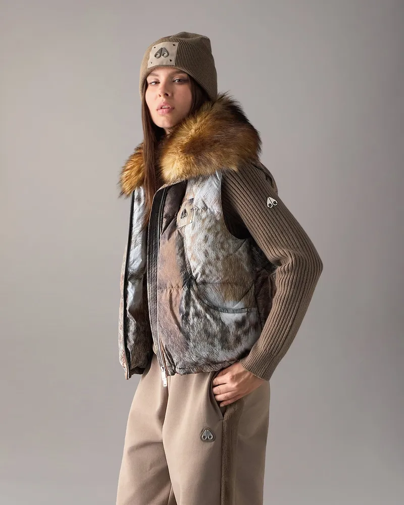 Moose Knuckles Bedruckte Everest Daunen-steppweste - Farbe: Wild - Für Damen Wild