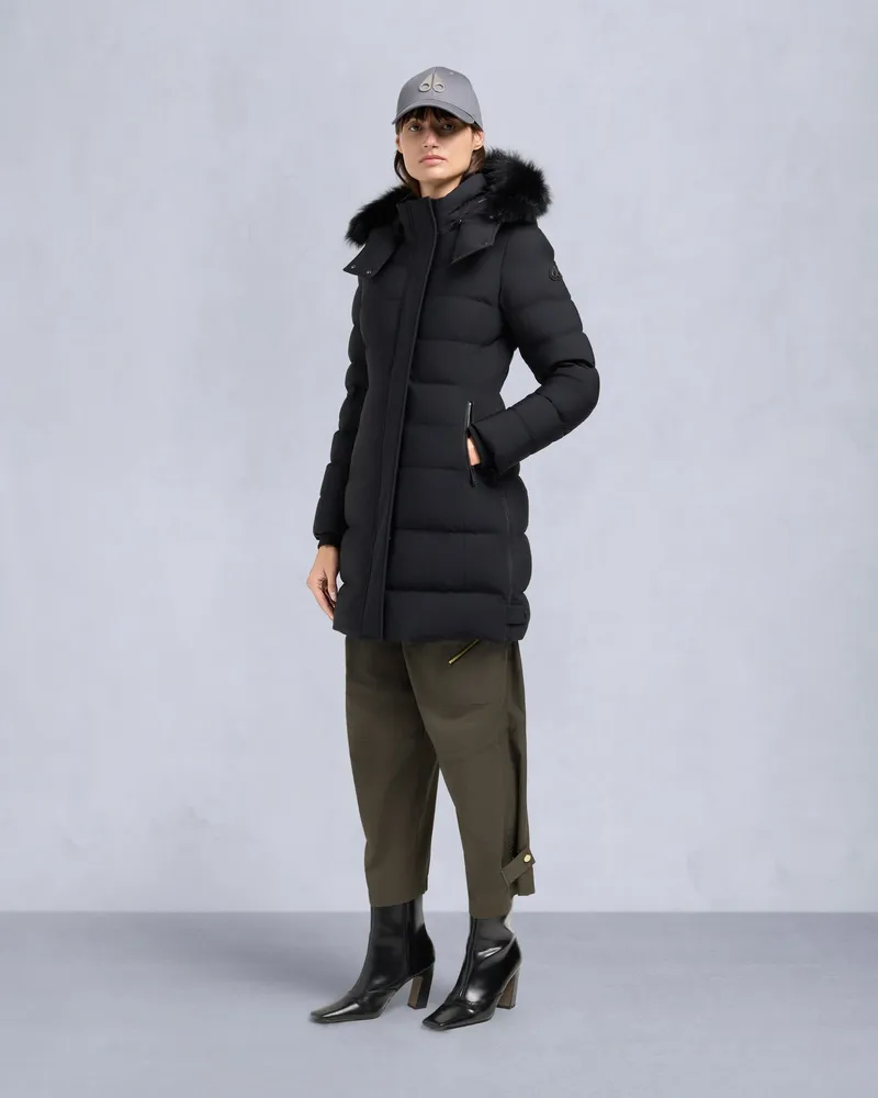 Moose Knuckles Nyluxe Watershed Parka Mit Shearling - Besatz Für Damen Schwarz